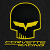 Yellow Jake Skull & Corvette Racing Lettering on Ebony Mat