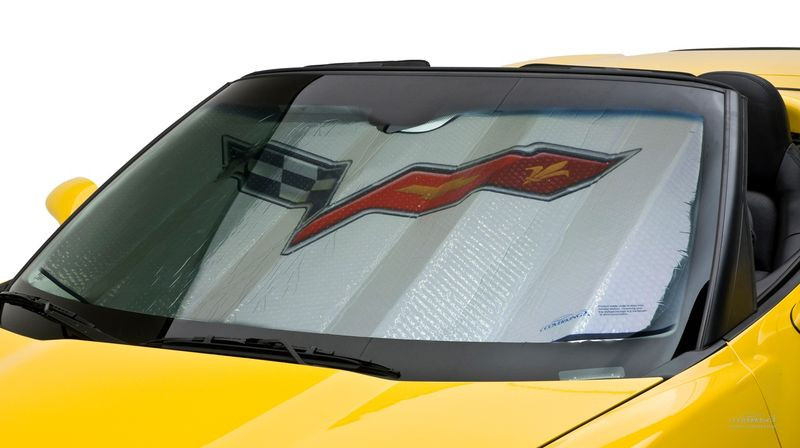 GM Licensed C6 Corvette Folding Sun Shade – 2005-2013 – With Logo