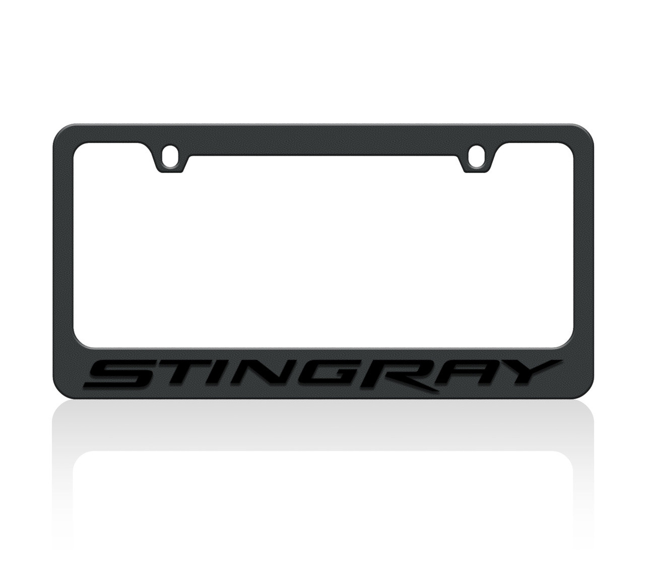 C7 Corvette Stingray Black License Frame (black letters)