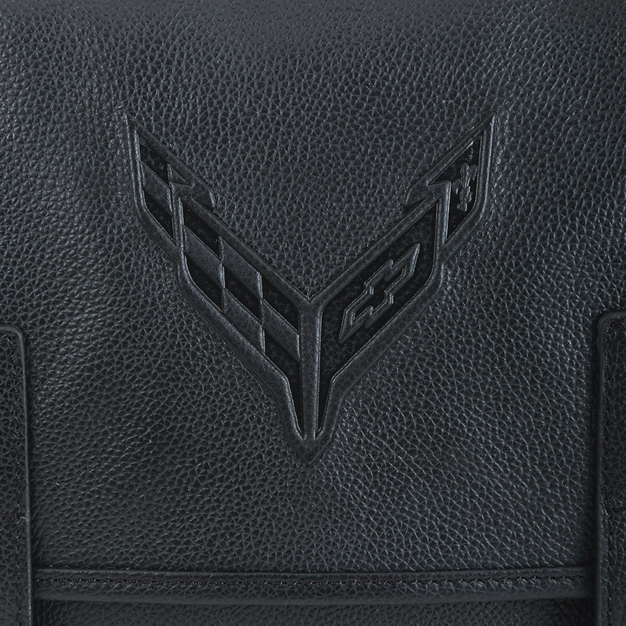 C8 Corvette Black Leather Back Pack (outer logo)