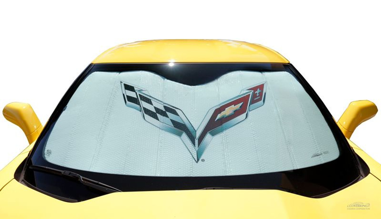 C7 2014-2019 Corvette Foldable Bubble Sun Shade (in car - alt)