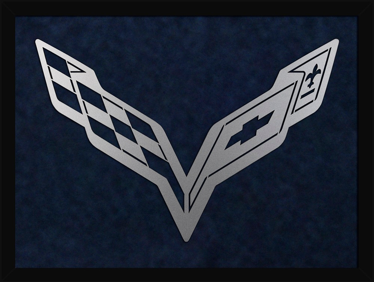 C7 Corvette Framed Laser Cut Emblem - 10 Colors | Corvette Depot
