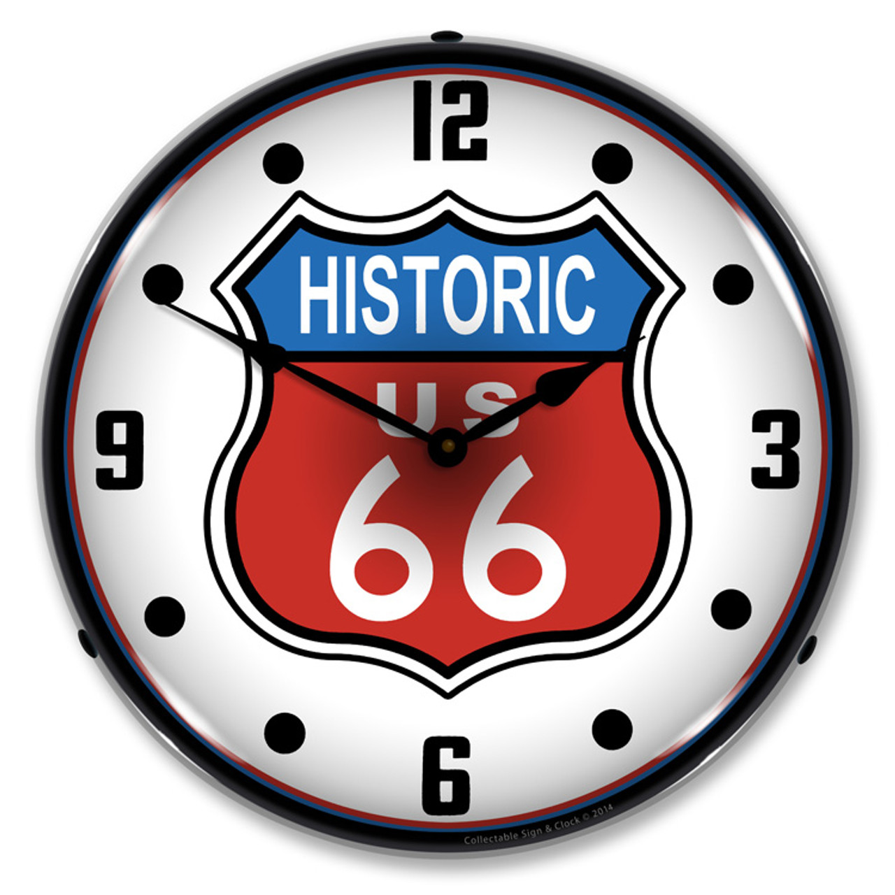 Historic Route 66 LED Backlit Clock