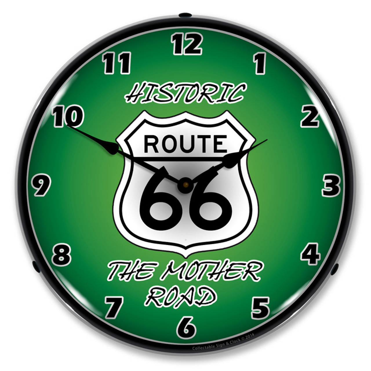 Historic "The Mother Road" Route 66 LED Backlit Clock 