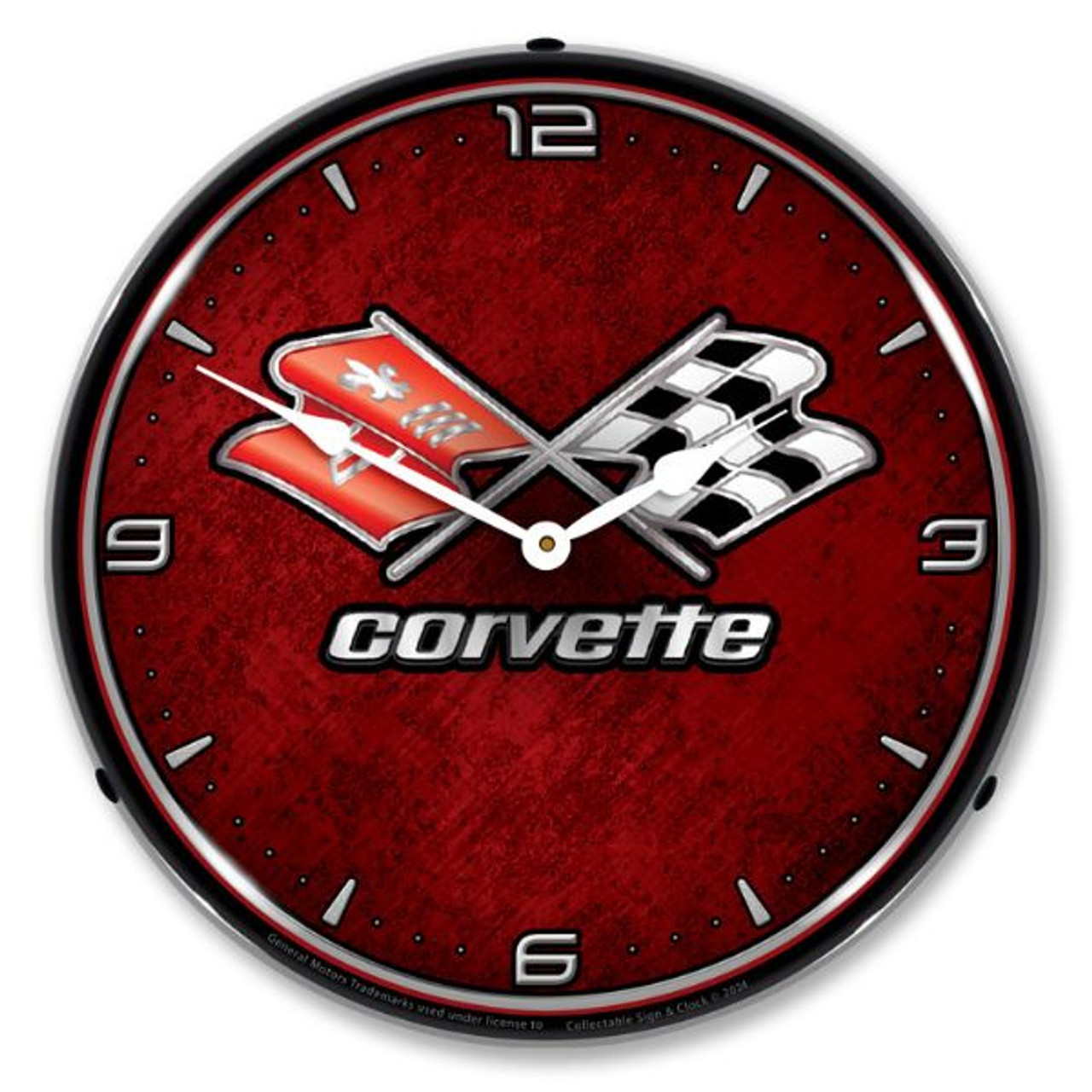 C3 Corvette Red LED Backlit Clock