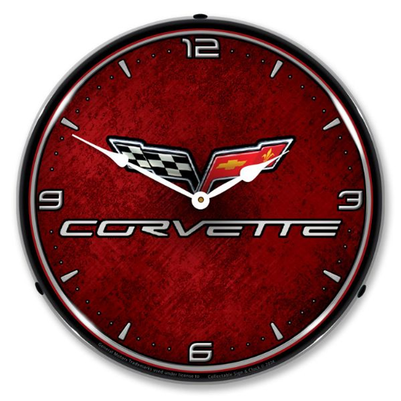 C6 Corvette Red LED Backlit Clock