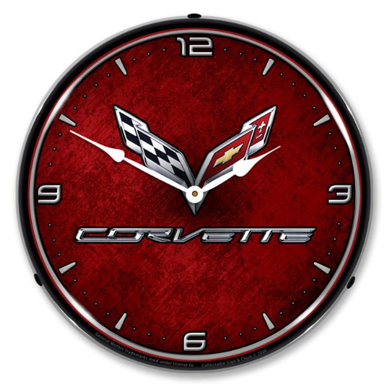 C7 Corvette Red LED Backlit Clock