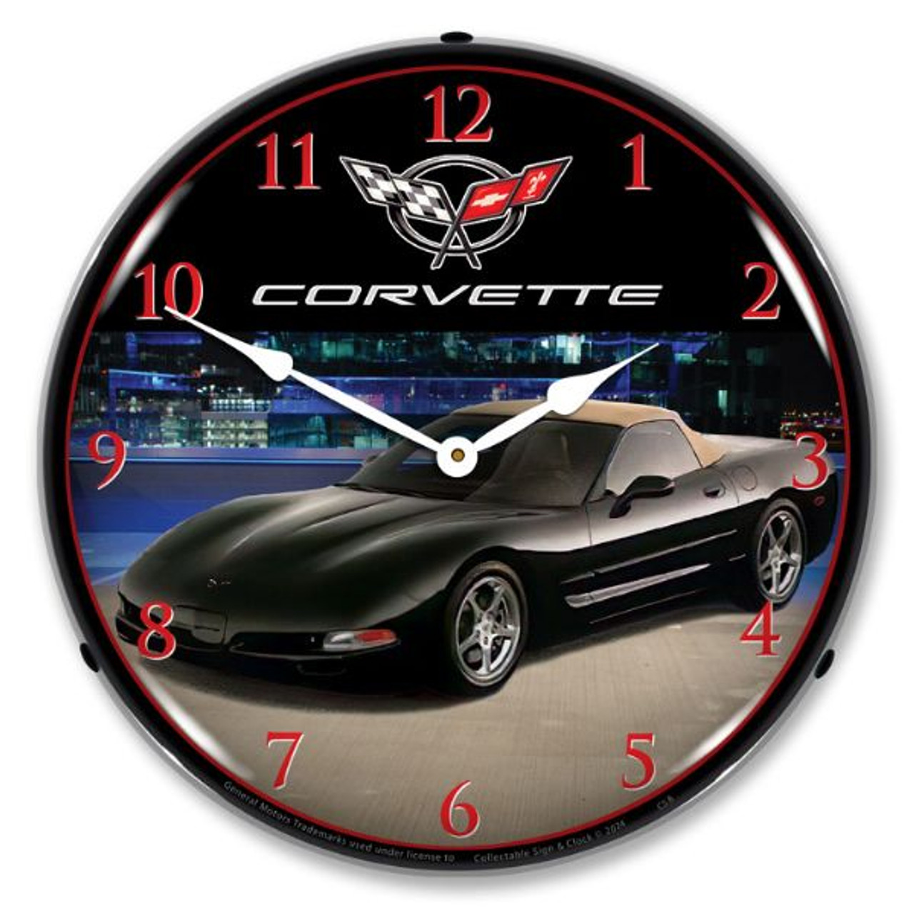 C5 Corvette Black LED Backlit Clock