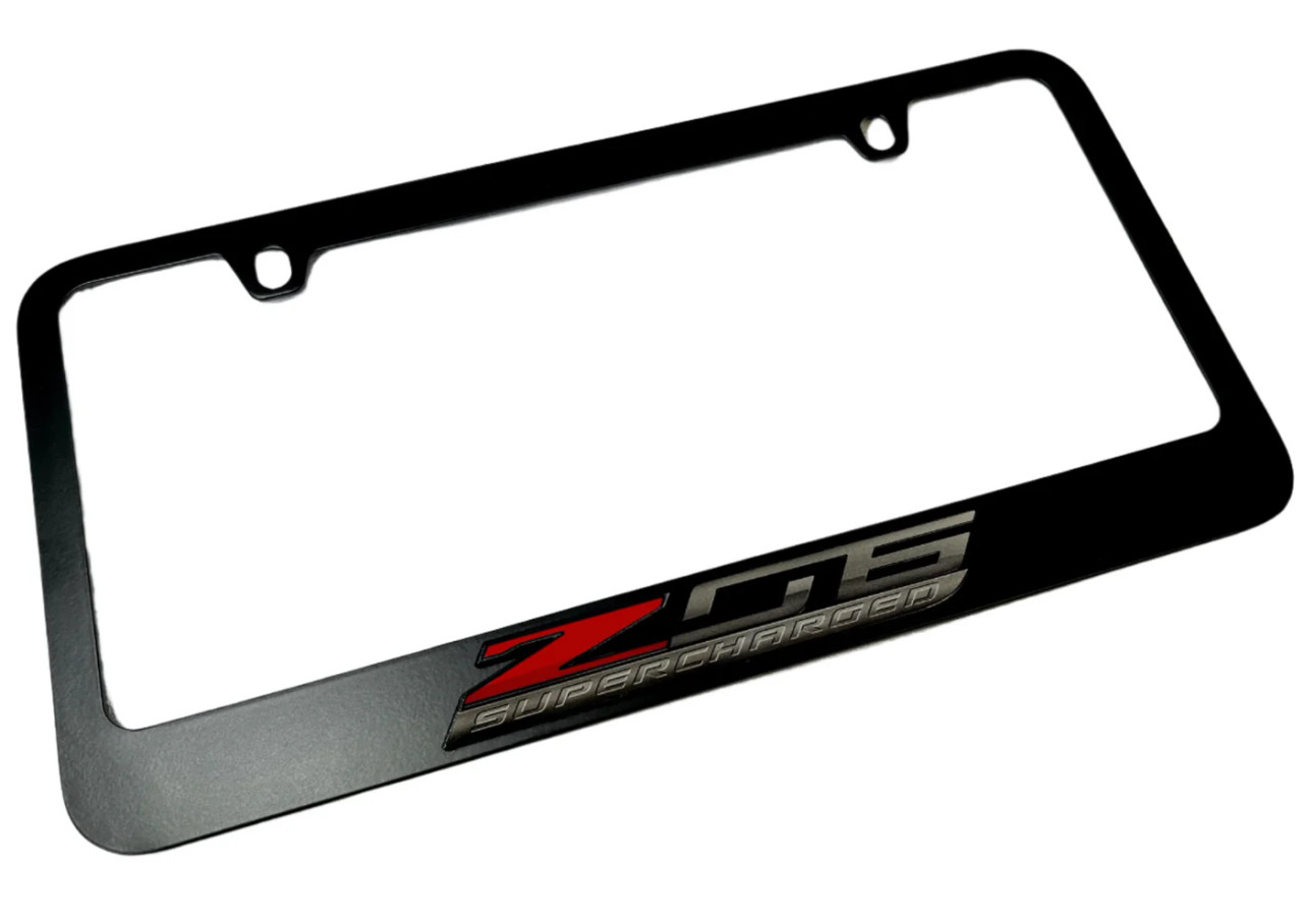 C7 Corvette Z06 Supercharged Black License Plate Frame | Corvette