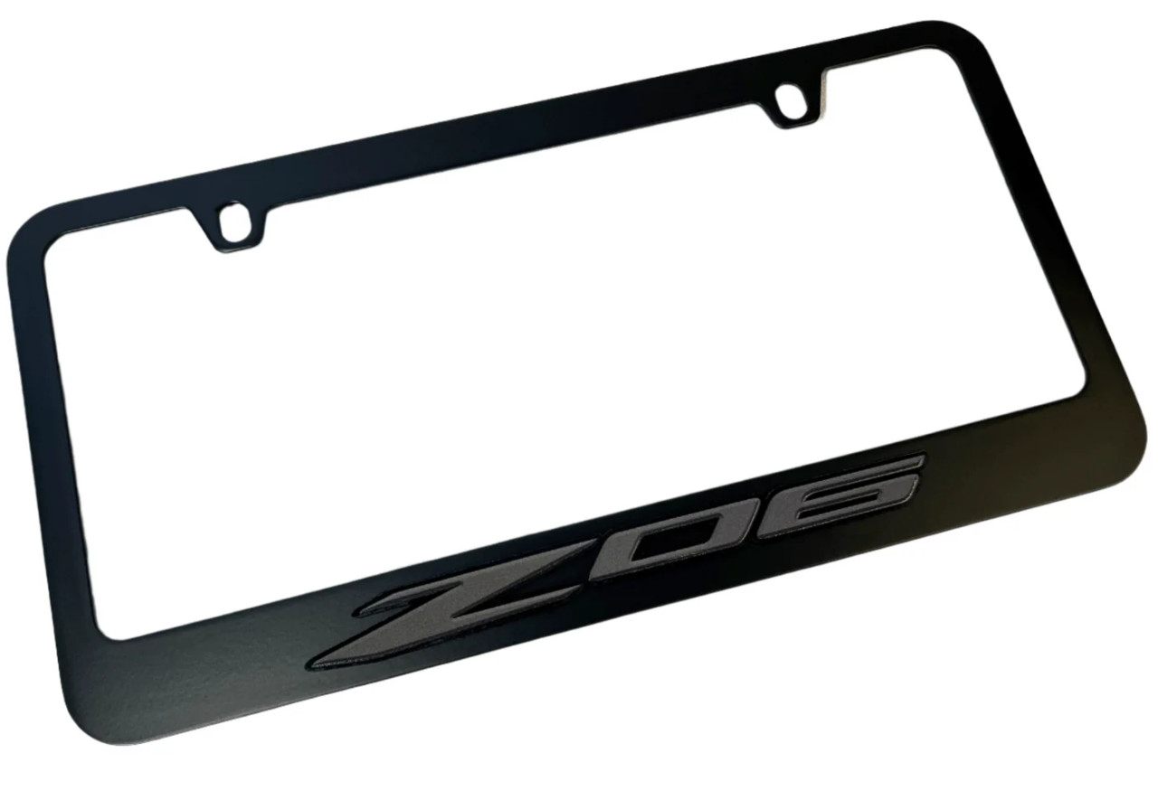 C8 Corvette Z06 Black License Plate Frame | Corvette Depot