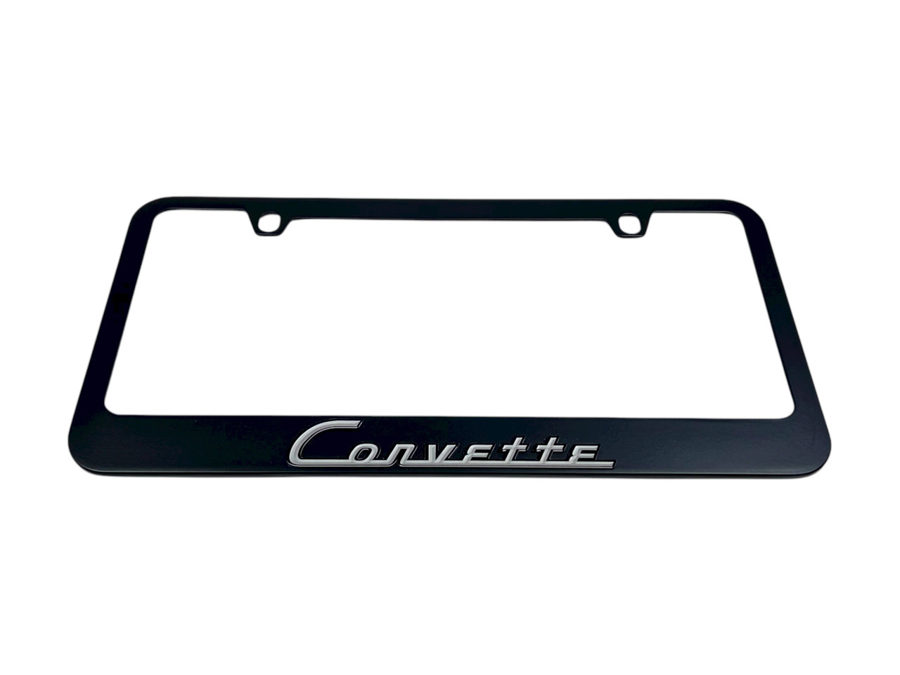 C1 Corvette Black License Plate Frame - Mirror Script