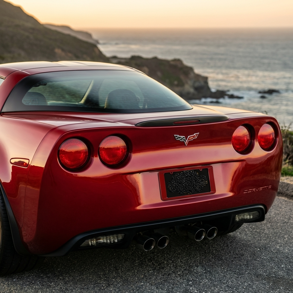 C6 Corvette Color Match License Plate Frames - frame on Vette