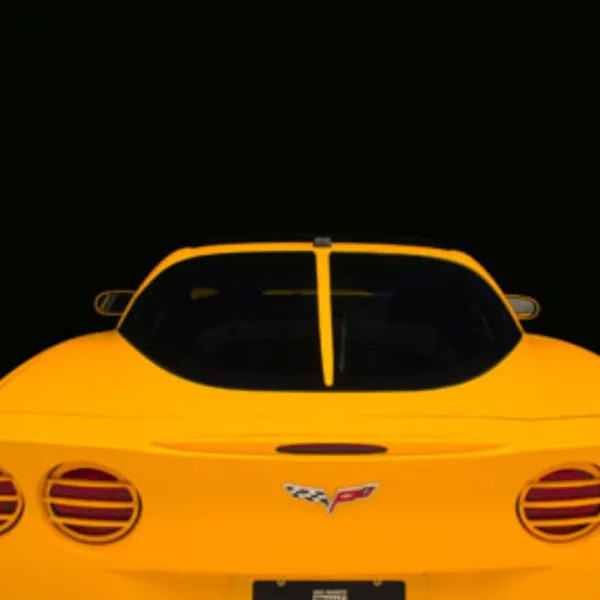 C6 Corvette Color Match Split Window Trim - (on Yellow Car)