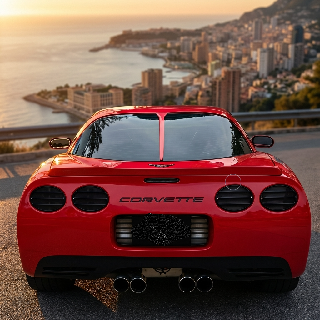 C5 Corvette Color Match Split Window Trim on car