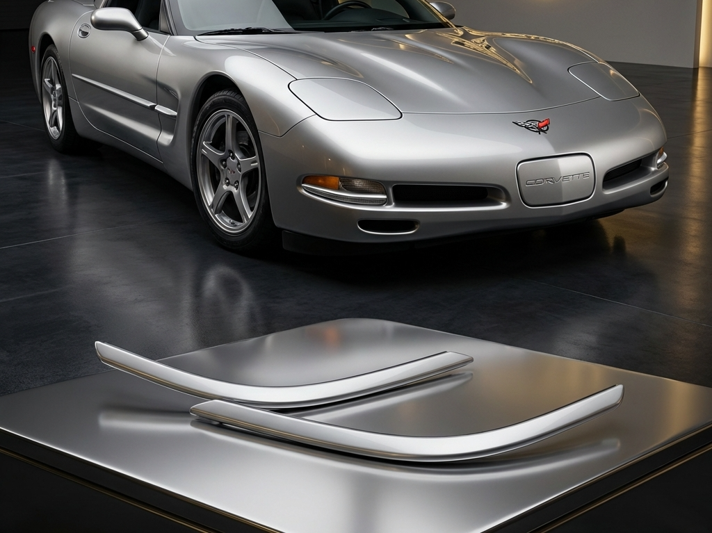 C5 Corvette Color Match Front Turn Signal Grills - Silver in Showroom