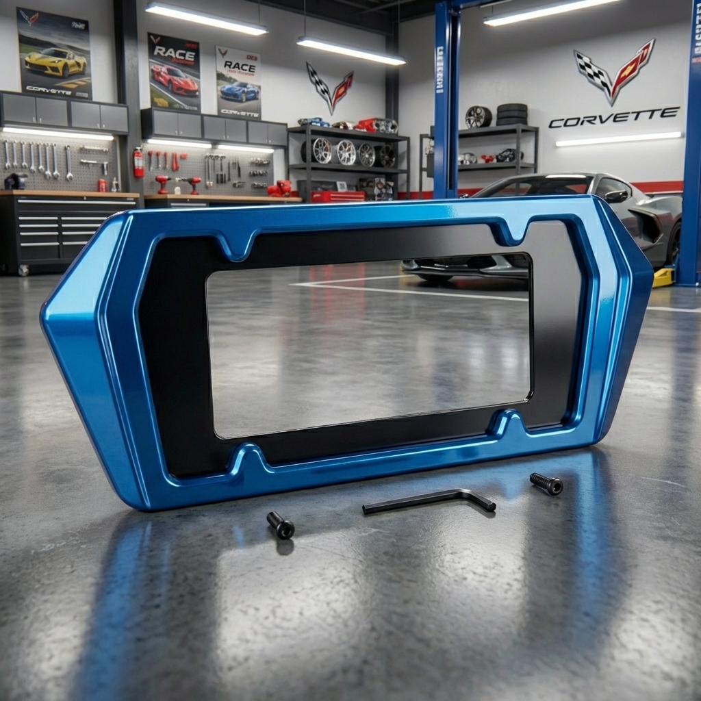 C7 Corvette Color Match Boomerang License Plate Frame - Elkhart Lake Bue