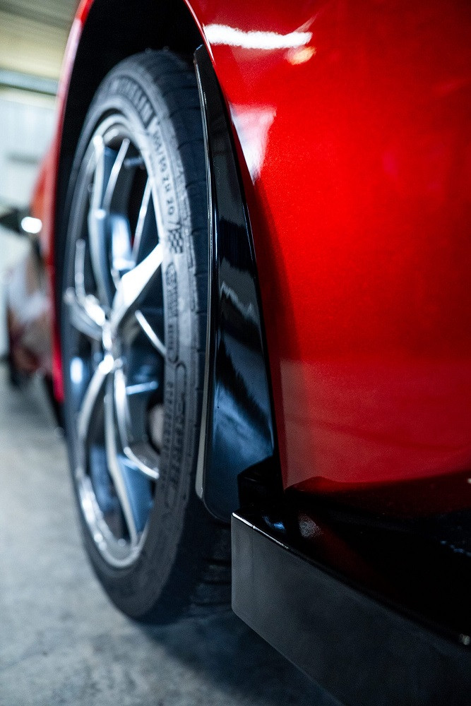 C8 Corvette Color Match Splash Guards - Rear in Black