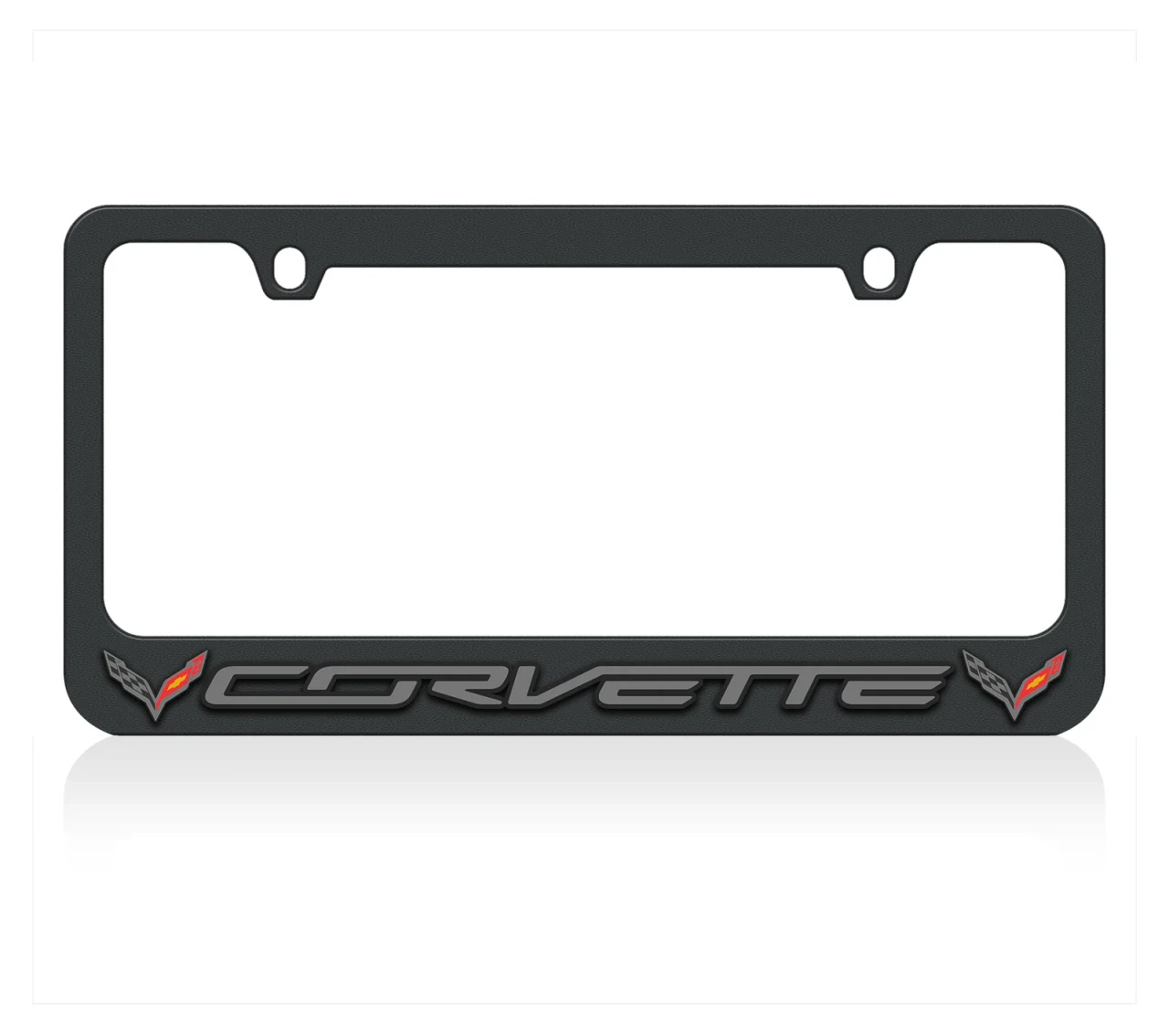 C7 Corvette Black License Plate Frame - Logo/Script