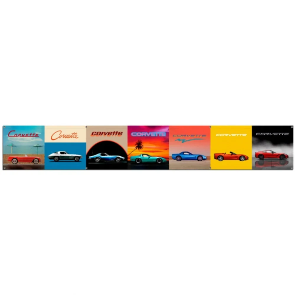 Corvette Through The Decades Garage Banner