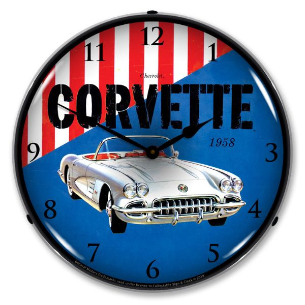 1958 Corvette LED Backlit Clock