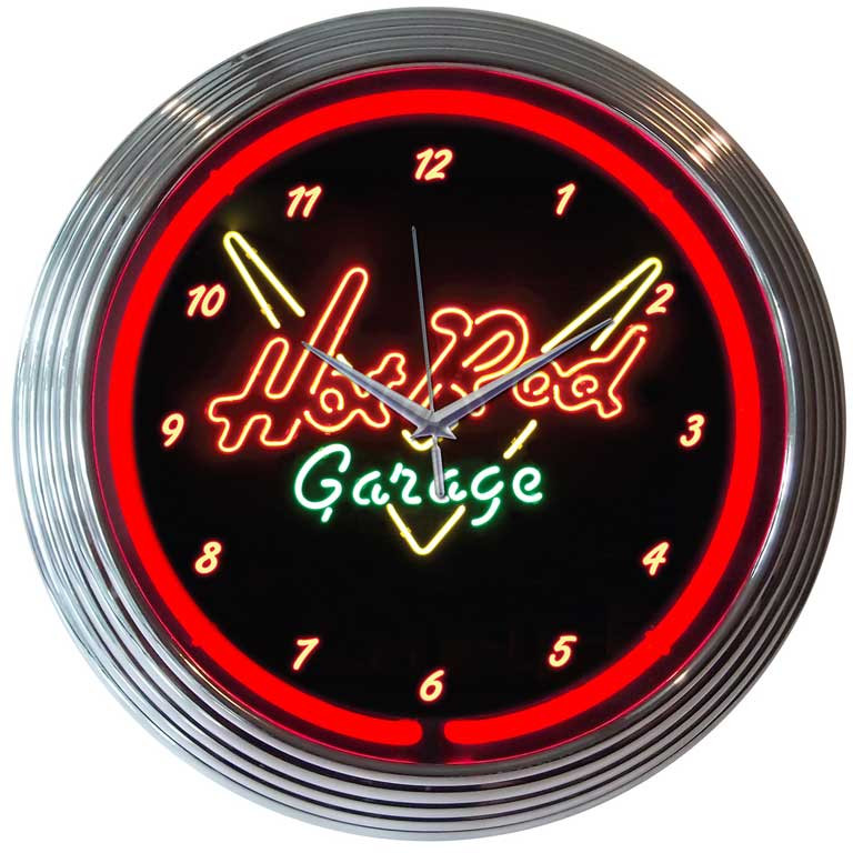 Hot Rod Garage Neon Clock | Corvette Depot