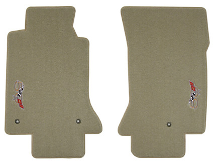 AFM Black Floor Mats For 2005-2007 Corvette – Embroidered Flag Logo – 3pc Set With Trunk Mat