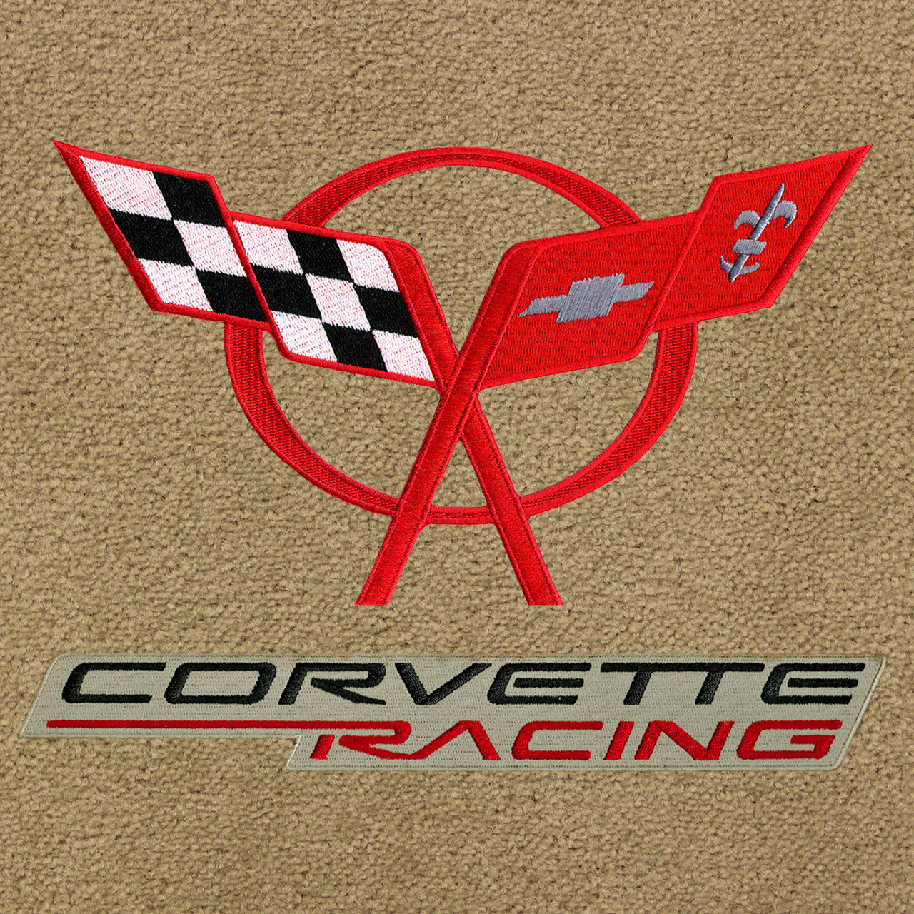 C5 Red Logo, Beige Background