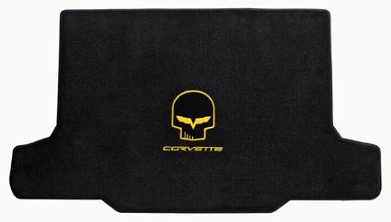 Yellow Jake Skull, Corvette Lettering Ebony Cargo Mat