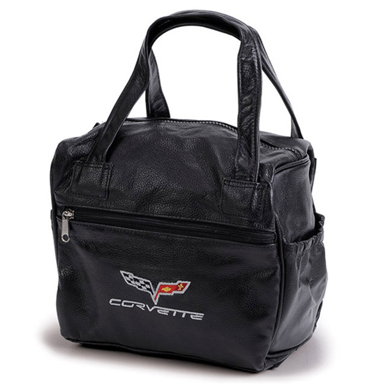 C6 Corvette Black Leather Duffle Bag | Corvette Depot