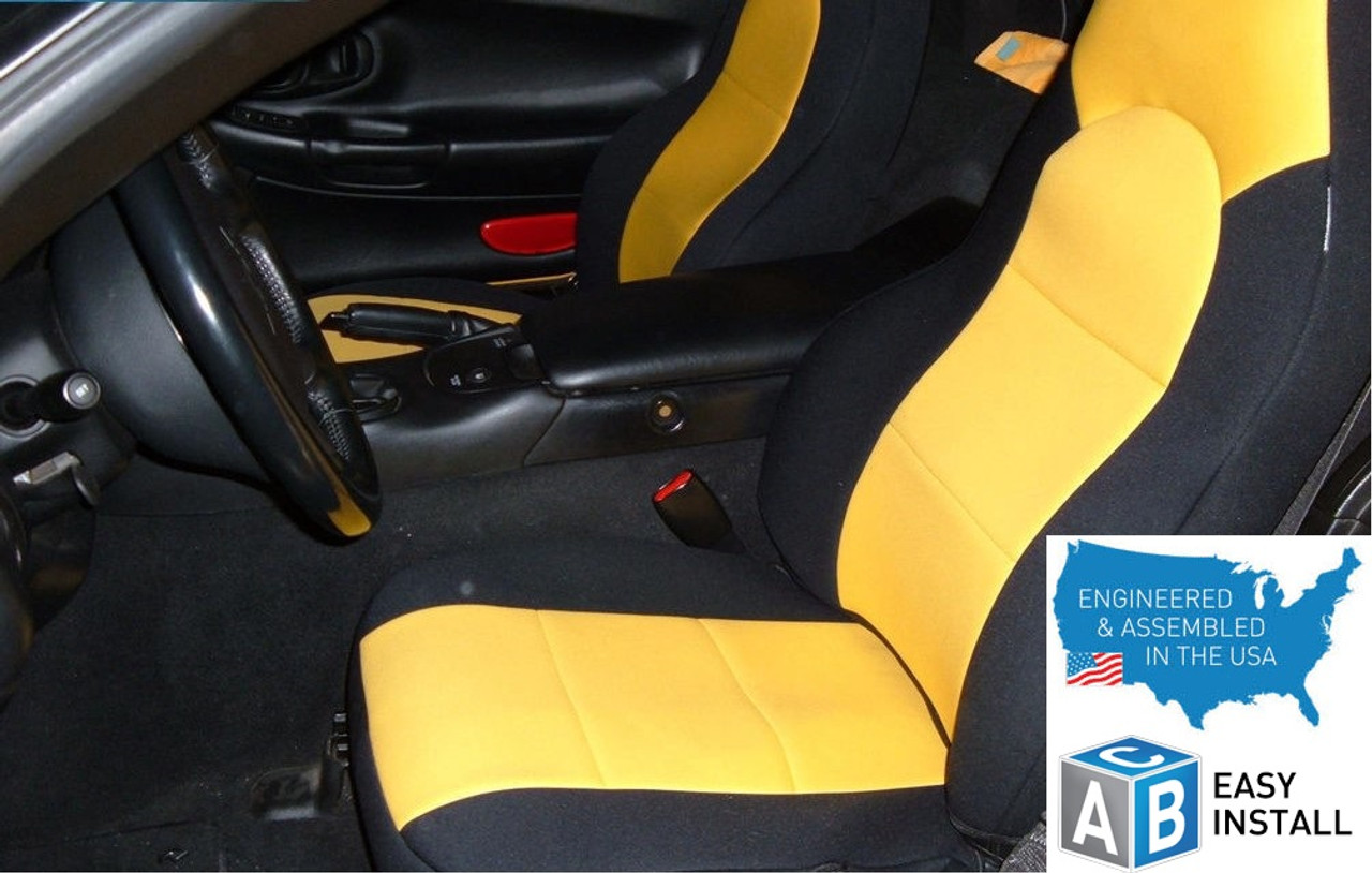 C5 Corvette Black/Yellow Seat Covers
