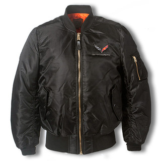 C7 Corvette Stingray Black Flight Jacket | Corvette Depot