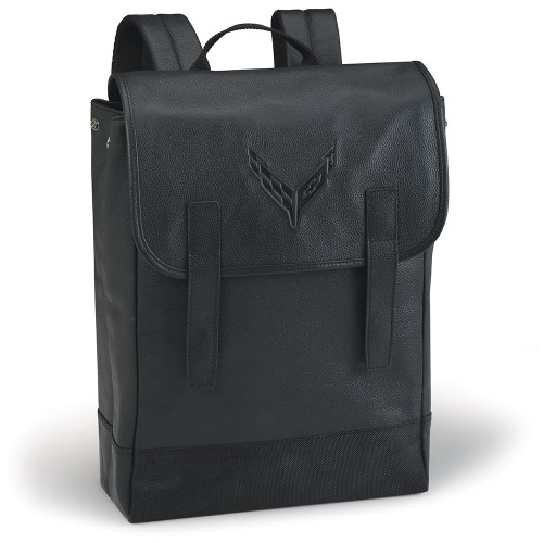 C8 Corvette Black Leather Back Pack