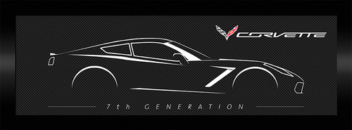 C7 Corvette Carbon Outline Picture Canvas Frame