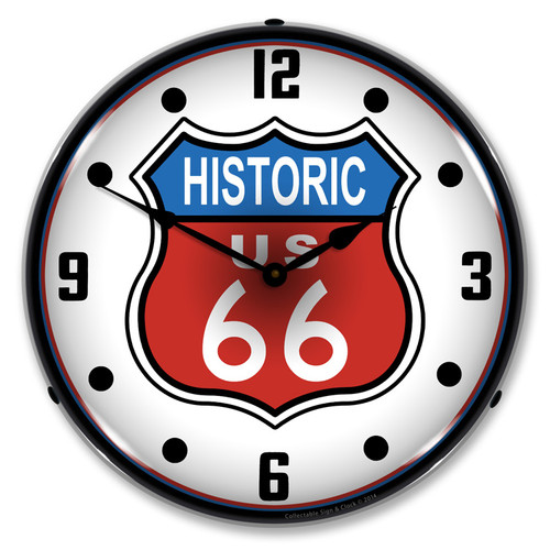 Historic Route 66 LED Backlit Clock