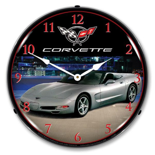 C5 Corvette Sebring Silver LED Backlit Clock
