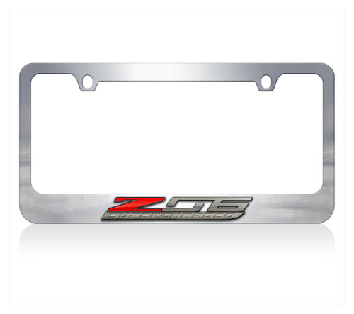 C7 Corvette Z06 Supercharged Black License Plate Frame | Corvette