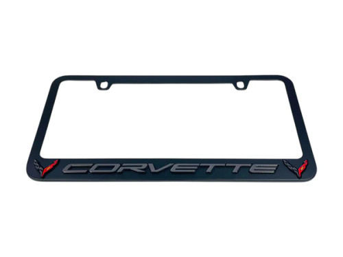 C8 Corvette Z06 Black License Plate Frame | Corvette Depot