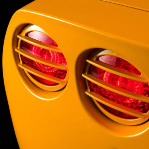 C6 Corvette Color Match Rear Tail Light Grills - (yellow, on car)