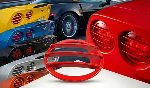 C6 Corvette Color Match Rear Tail Light Grills - sample colors on Vette