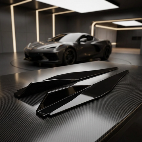 C8 Corvette Side Skirts - Pair (Black Vette)