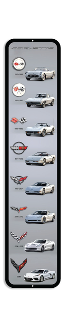 Corvette Generations Vertical Metal Print