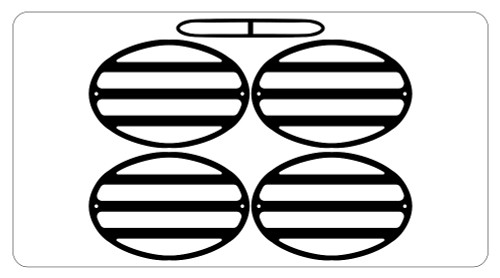 C5 Corvette Rear Tail Light Louvers - (Black)