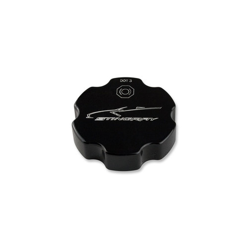 C7 Corvette Billet Color Match Brake Fluid Cap Cover - Convertible Logo