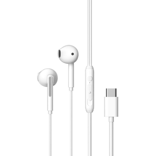 Devia - USB-C Earphones with Microphone & Volume Control - White
