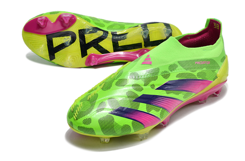 adidas Predator Elite FG Laceless- Green/Pink/Yellow