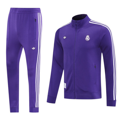 Real Madrid 24/25 Men's Originals Purple Long Zip Jacket