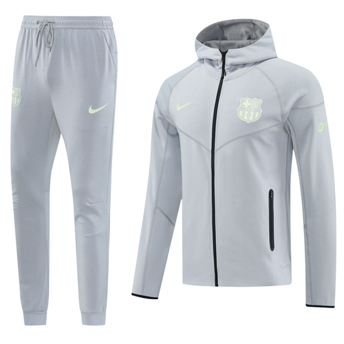 Barcelona 24/25 Men's Gray Long Zip Hoodie Tracksuit