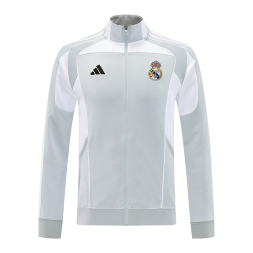 Real Madrid 25/26 Men's Gray Long Zip Jacket