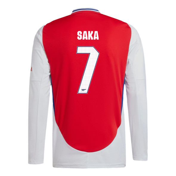 SAKA #7 Arsenal 24/25 Men's Home Long Sleeve Shirt - Arsenal Font