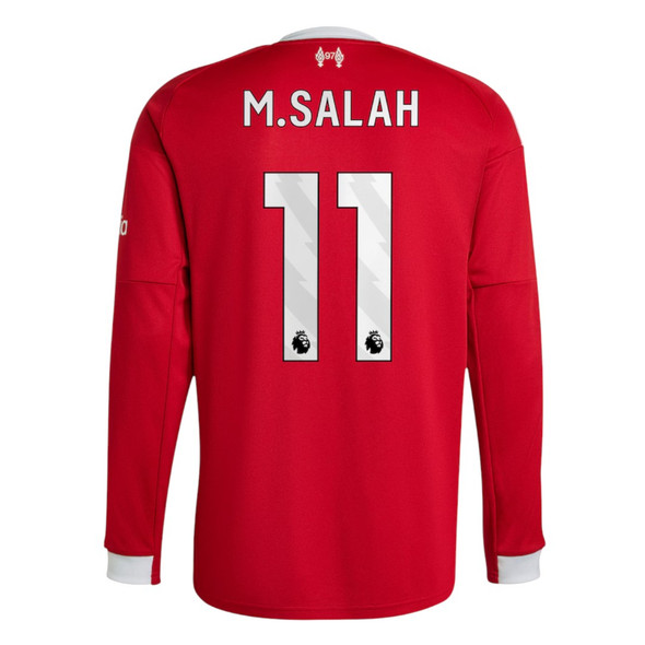 M.SALAH #11 Liverpool 25/26 Men's Home Long Sleeve Shirt - PL Font